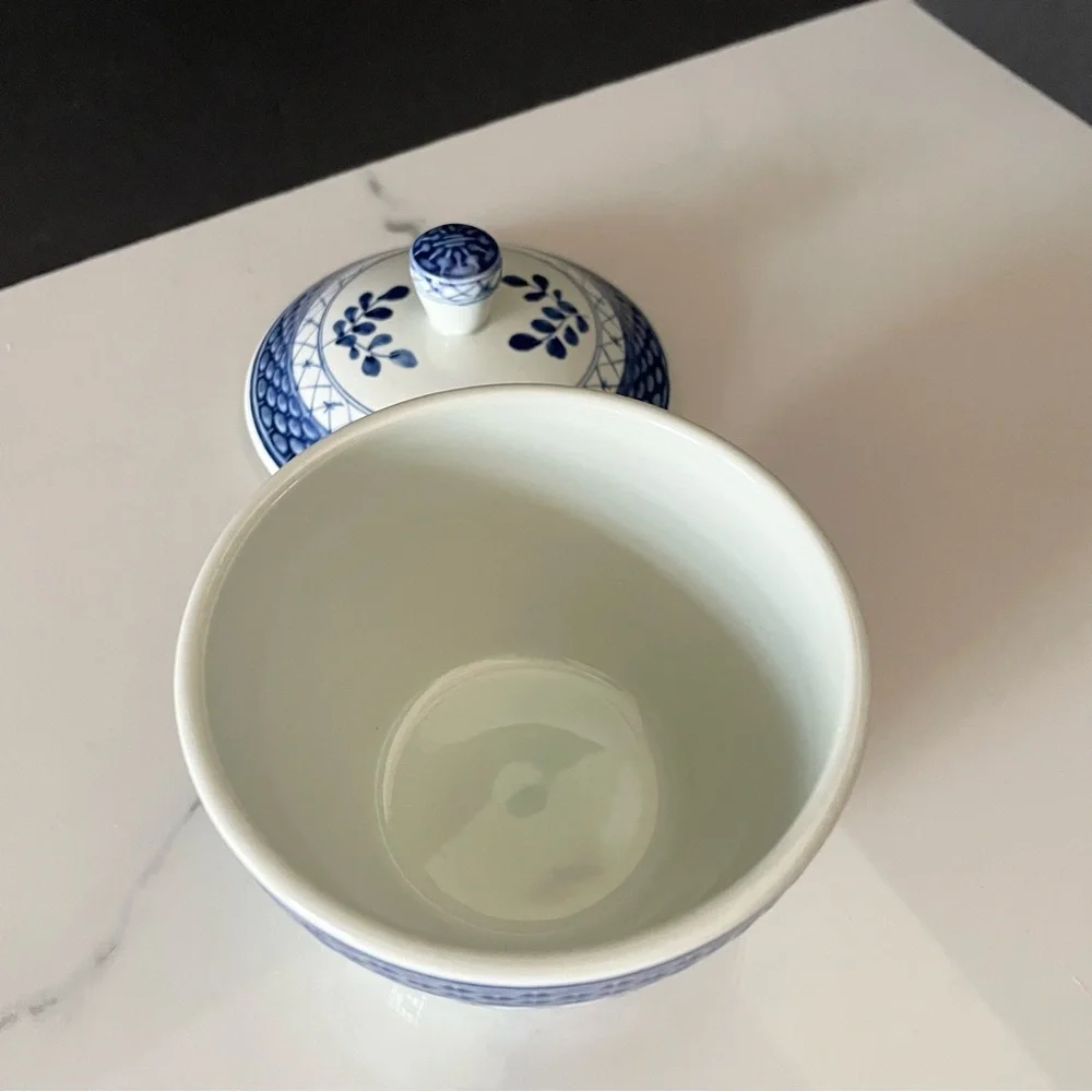 Tranquebar Blue Lidded Sugar Bowl by Royal Copenhagen